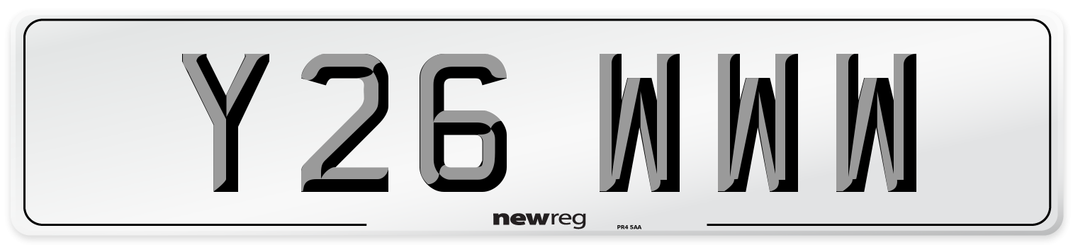 Y26 WWW Number Plate from New Reg